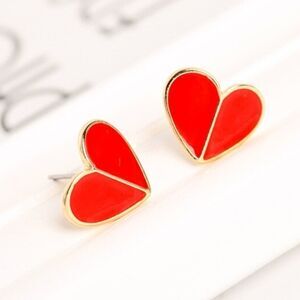 ❤️ DESIGNER Style Gold Spade Heart Stud Earrings